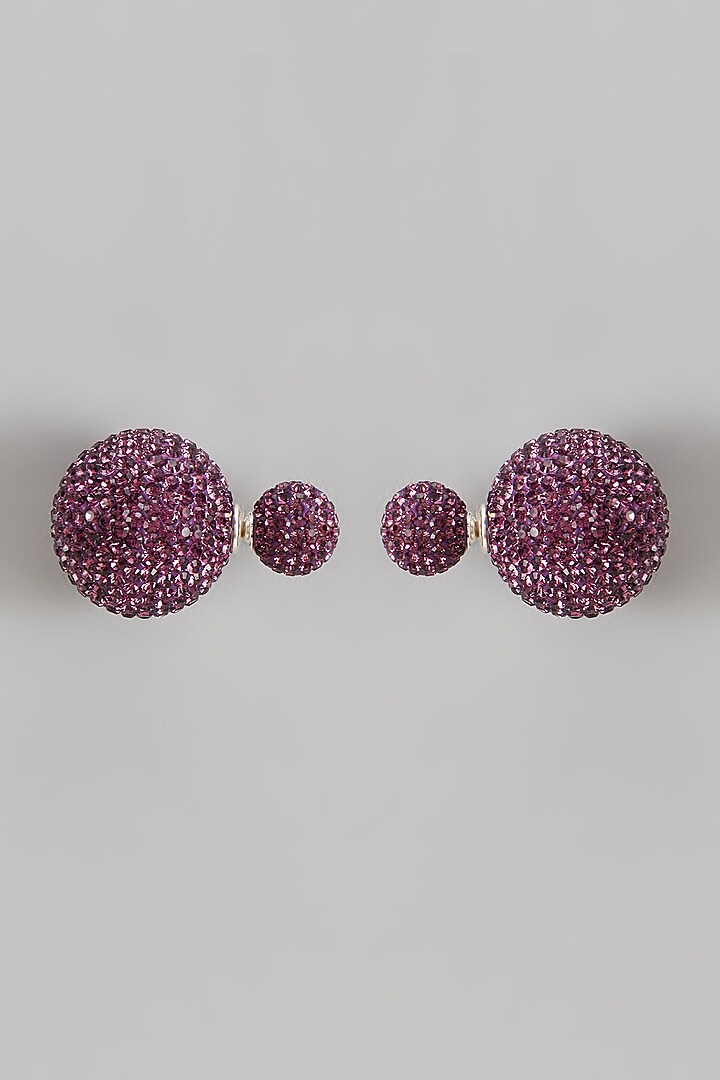 White Finish Swarovski Stud Earrings by Desi Bijouu at Pernia's Pop Up Shop
