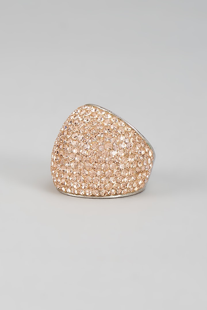 White Finish Swarovski Ring by Desi Bijouu at Pernia's Pop Up Shop