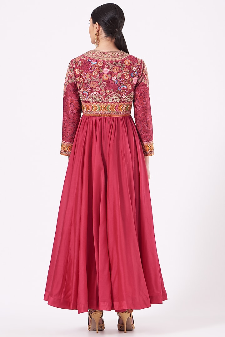 Dark Red Printed Tunic Set by Debyani at Pernia's Pop Up Shop