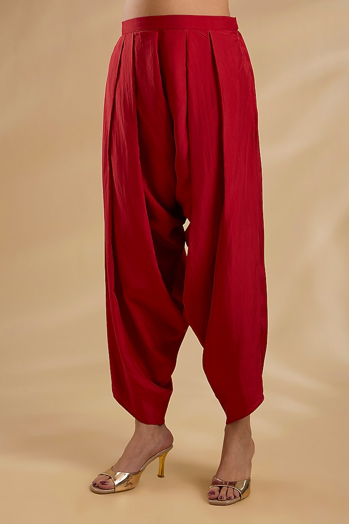 Multi-Colored Silk Chanderi Embroidered Kurta Set by Debyani at Pernia's Pop Up Shop