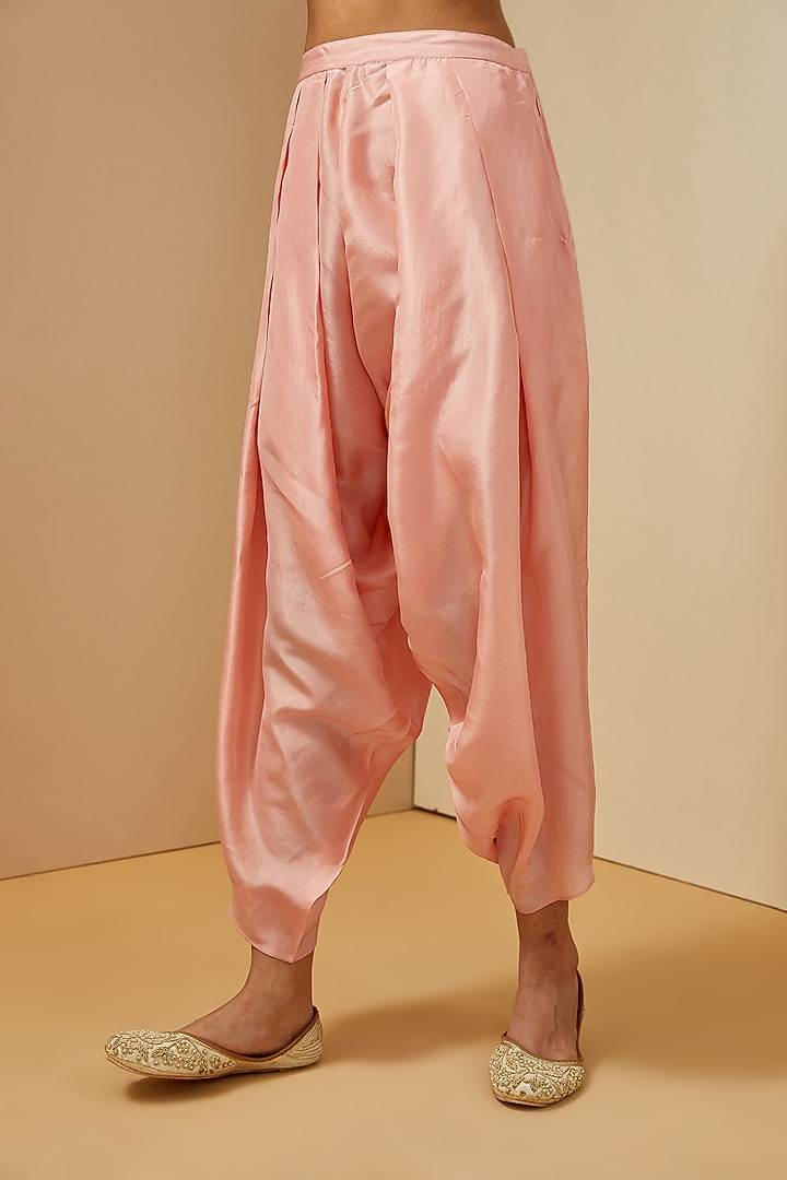 Pink Silk Kurta Set by Debyani at Pernia's Pop Up Shop