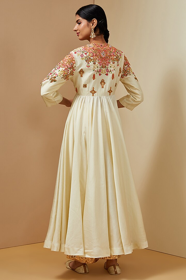 Ivory Chanderi Tunic Set by Debyani at Pernia's Pop Up Shop