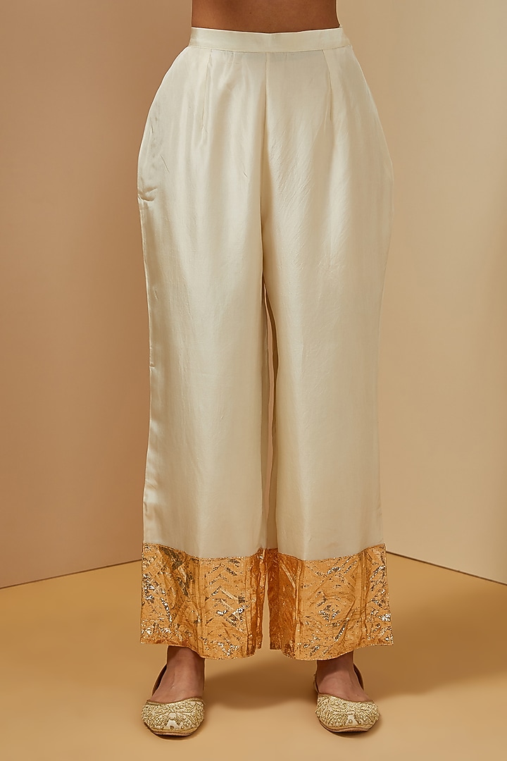 Ivory Chanderi Tunic Set by Debyani at Pernia's Pop Up Shop