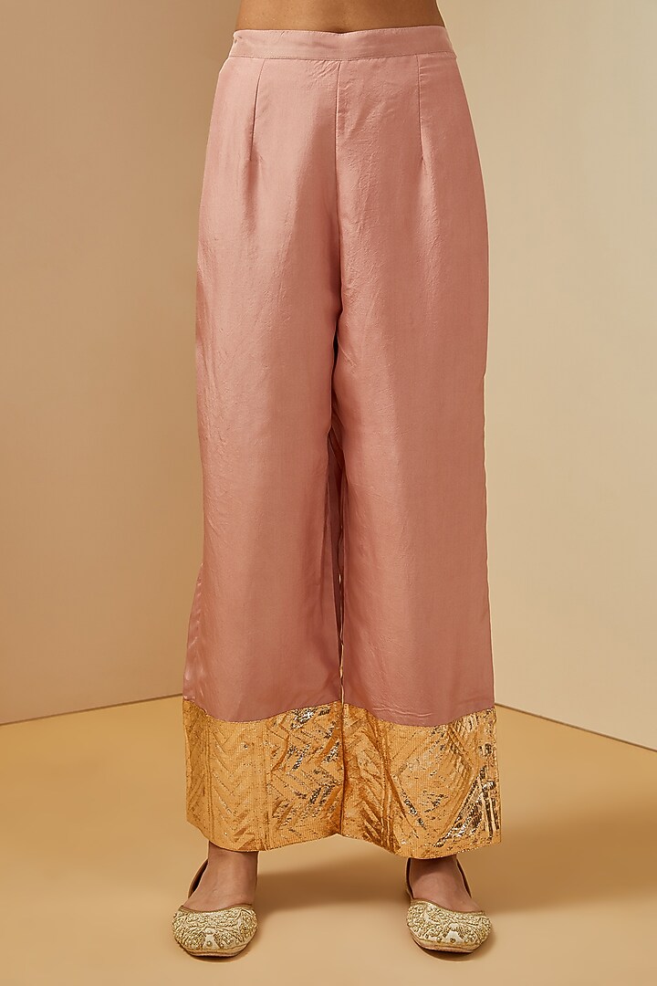 Pink Silk Choga Kurta Set by Debyani at Pernia's Pop Up Shop