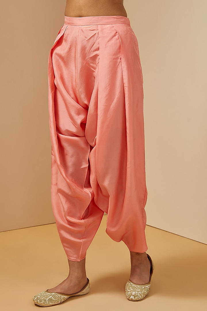 Pink Chanderi Tunic Set by Debyani at Pernia's Pop Up Shop