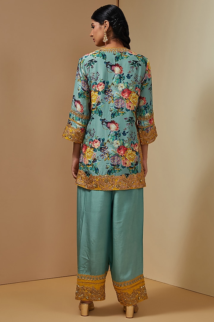 Pale Blue Silk Kurta Set by Debyani at Pernia's Pop Up Shop
