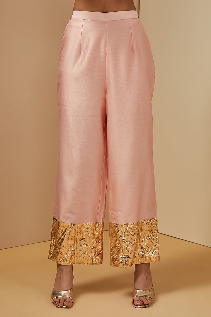 Pink Chanderi Tunic Set by Debyani at Pernia's Pop Up Shop