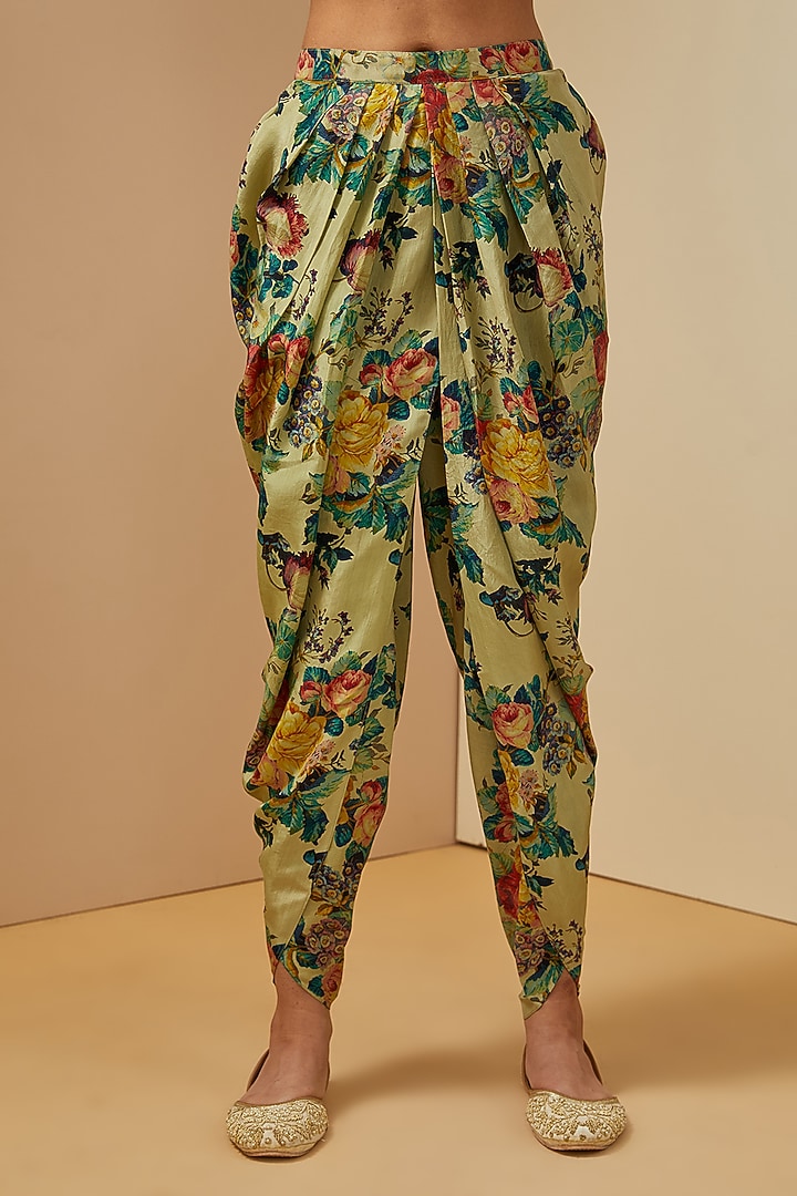 Pista Green Cupro Pant Set by Debyani at Pernia's Pop Up Shop