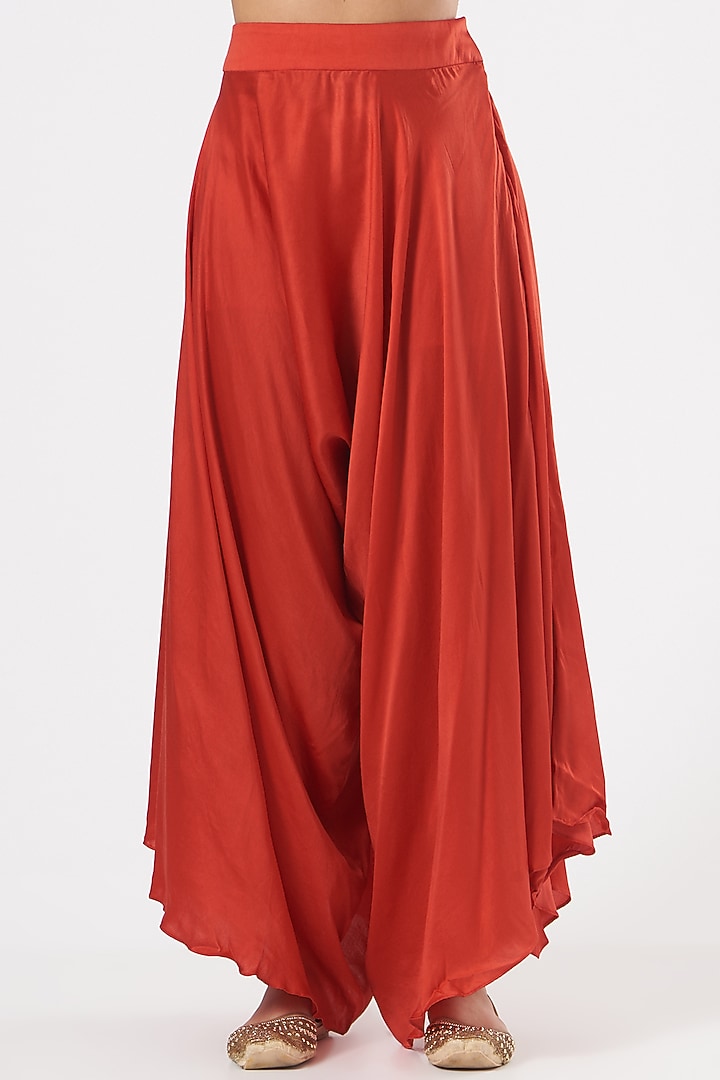 Red Chanderi Wedding Sharara Set by Debyani at Pernia's Pop Up Shop