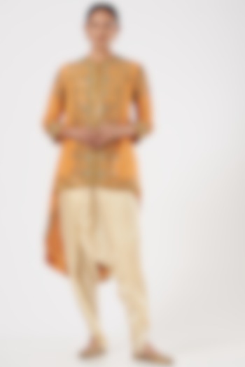 Yellow Embroidered Jacket Set by Debyani at Pernia's Pop Up Shop