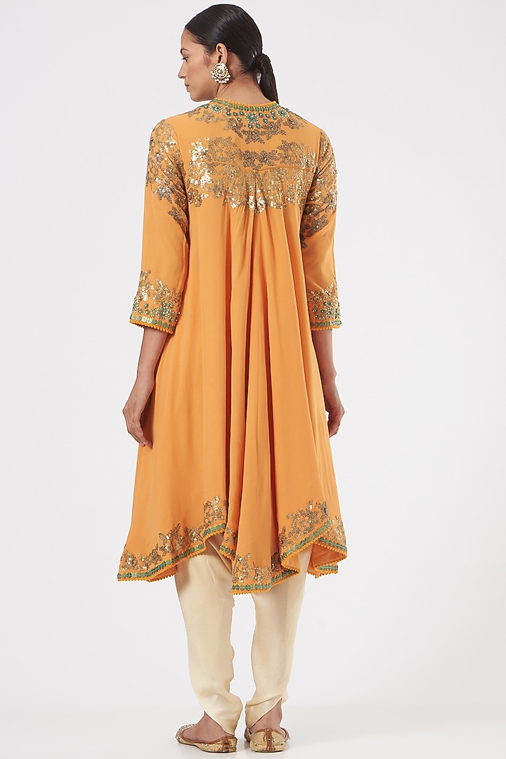Yellow Embroidered Jacket Set by Debyani at Pernia's Pop Up Shop