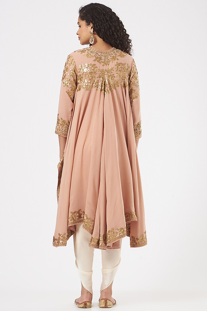 Blush Pink Embroidered Jacket Set by Debyani at Pernia's Pop Up Shop
