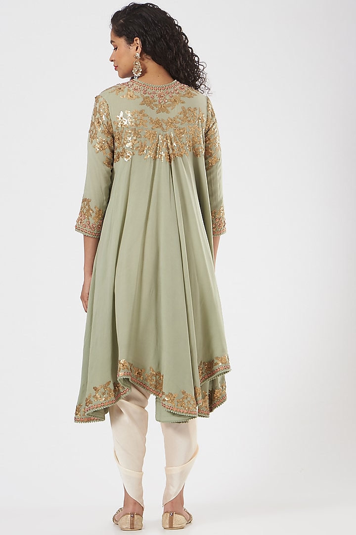 Mint Embroidered Jacket Set by Debyani at Pernia's Pop Up Shop