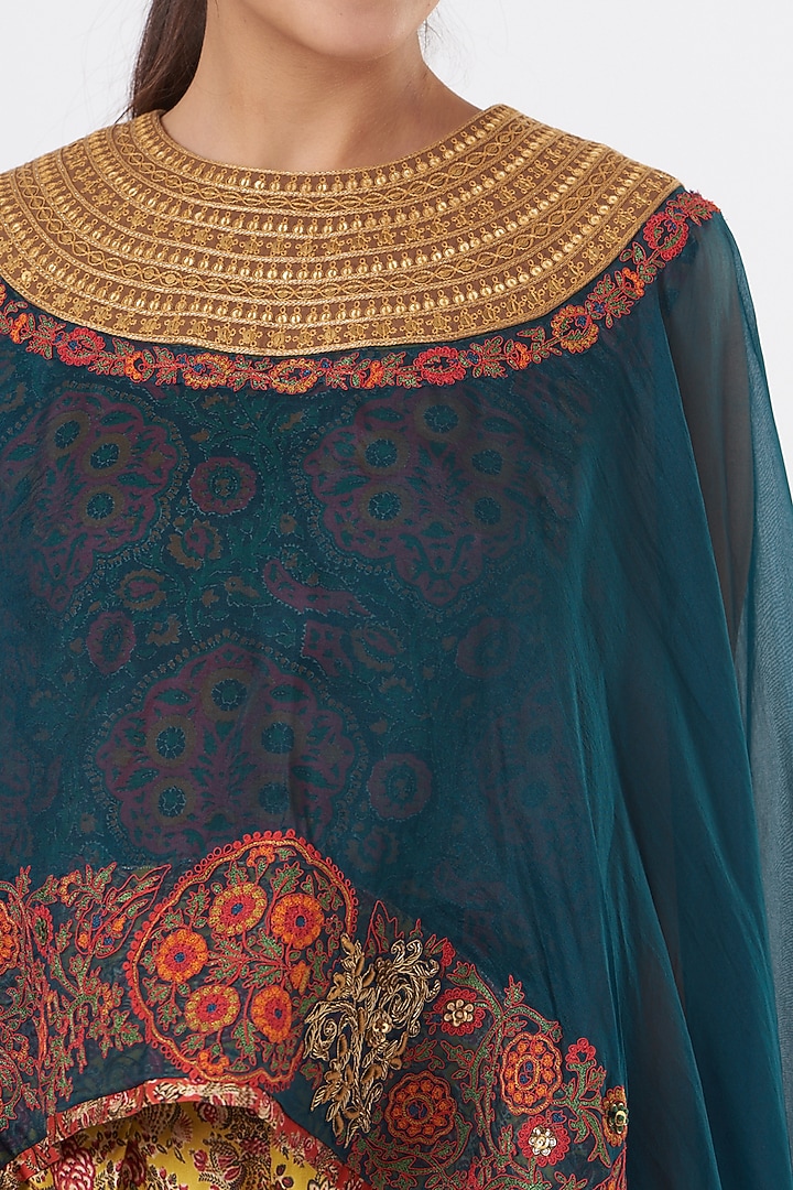 Cobalt Blue Ombre Cape Set by Debyani at Pernia's Pop Up Shop