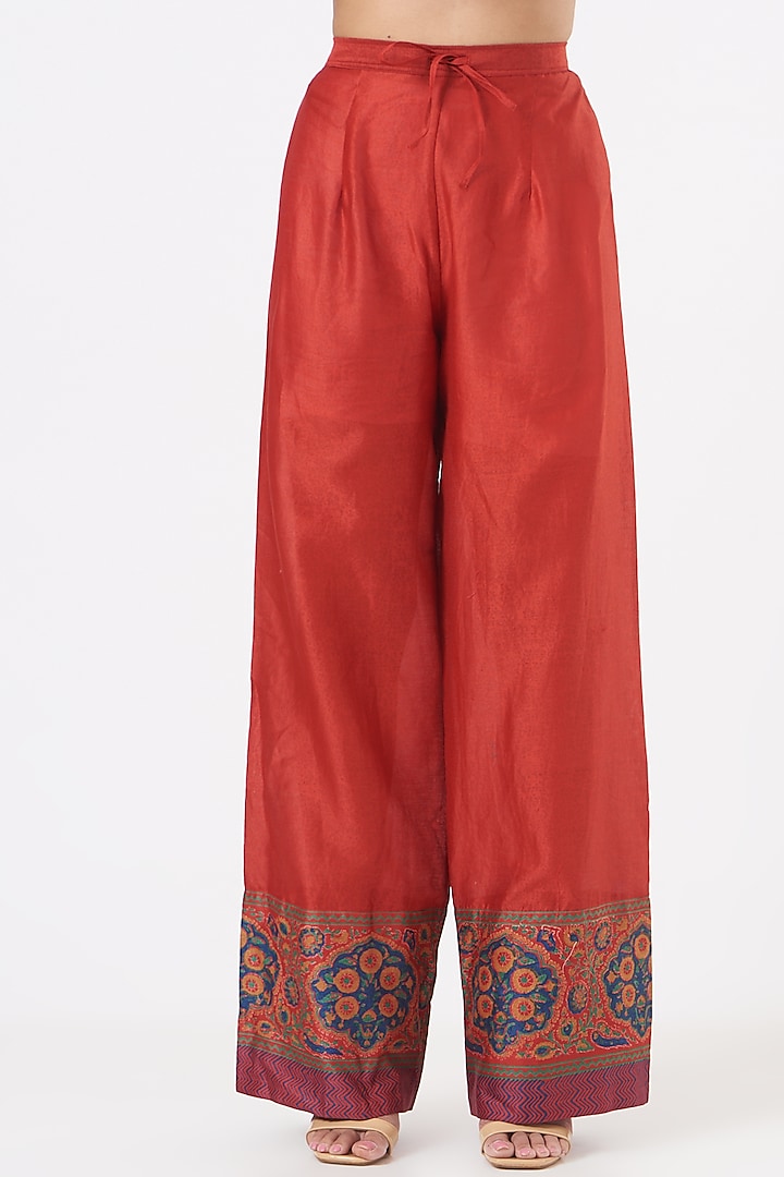 Clear Red Gathered Kurta Set by Debyani at Pernia's Pop Up Shop