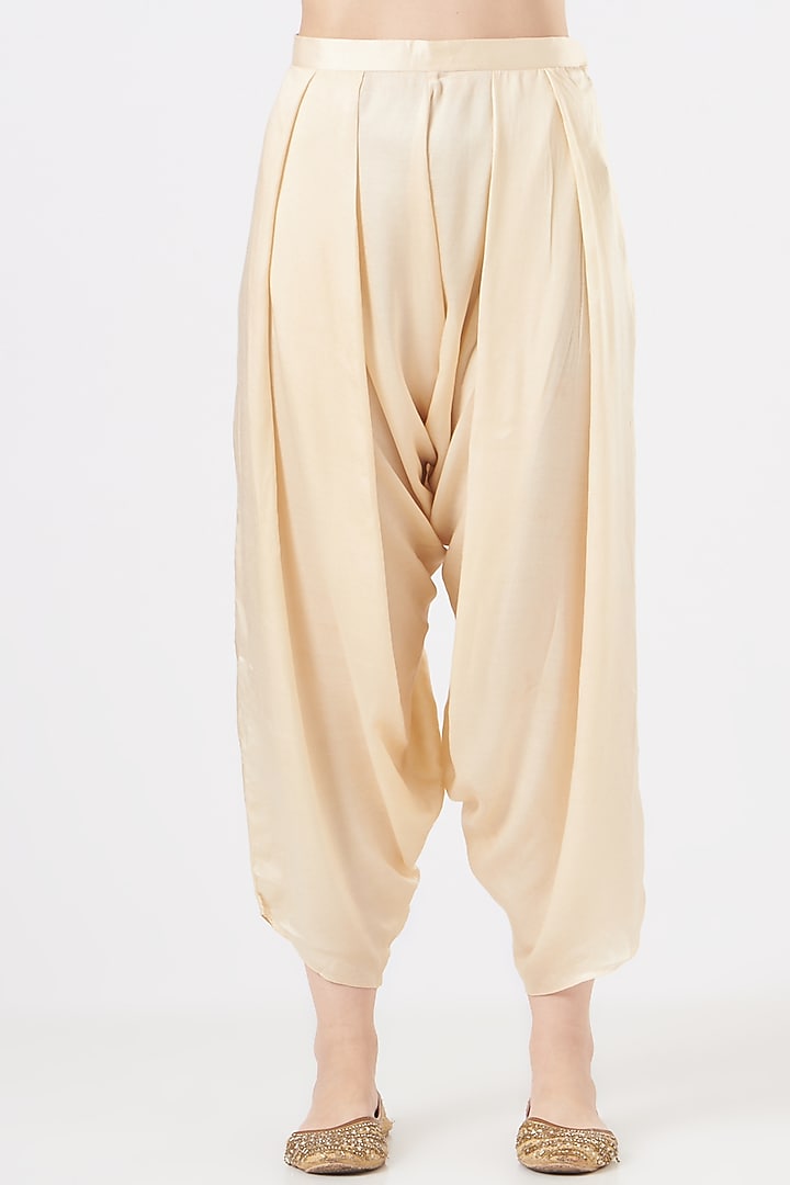 Cobalt Blue Chanderi High-Low Jacket Set by Debyani at Pernia's Pop Up Shop