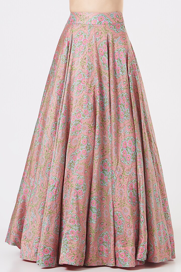 Old Rose Printed Skirt Set by Debyani at Pernia's Pop Up Shop