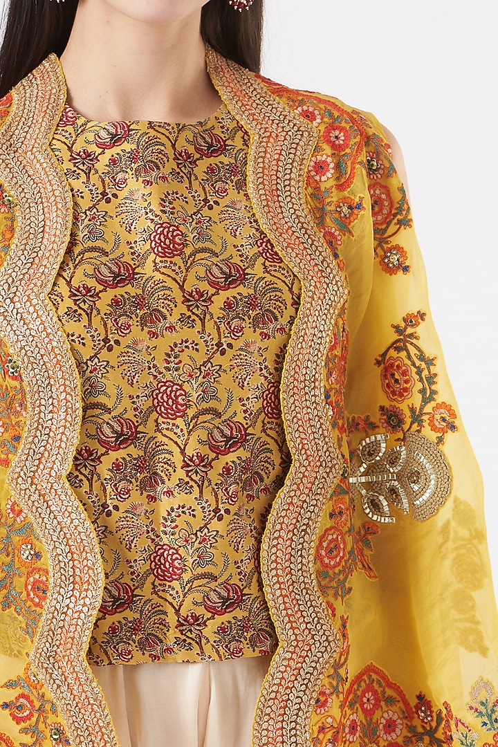 Mustard High-Low Jacket Set by Debyani at Pernia's Pop Up Shop