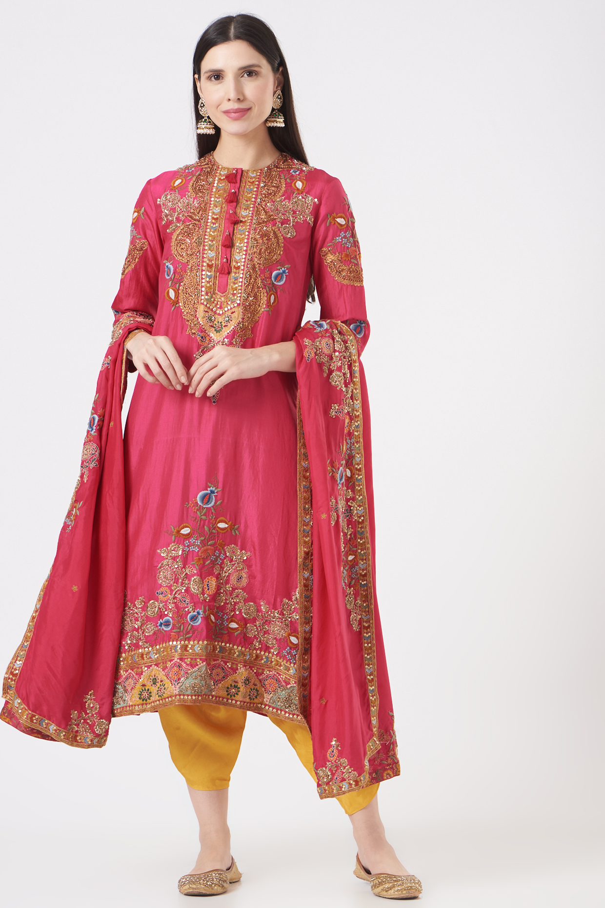 Magenta A-Line Kurta Set by Debyani at Pernia's Pop Up Shop