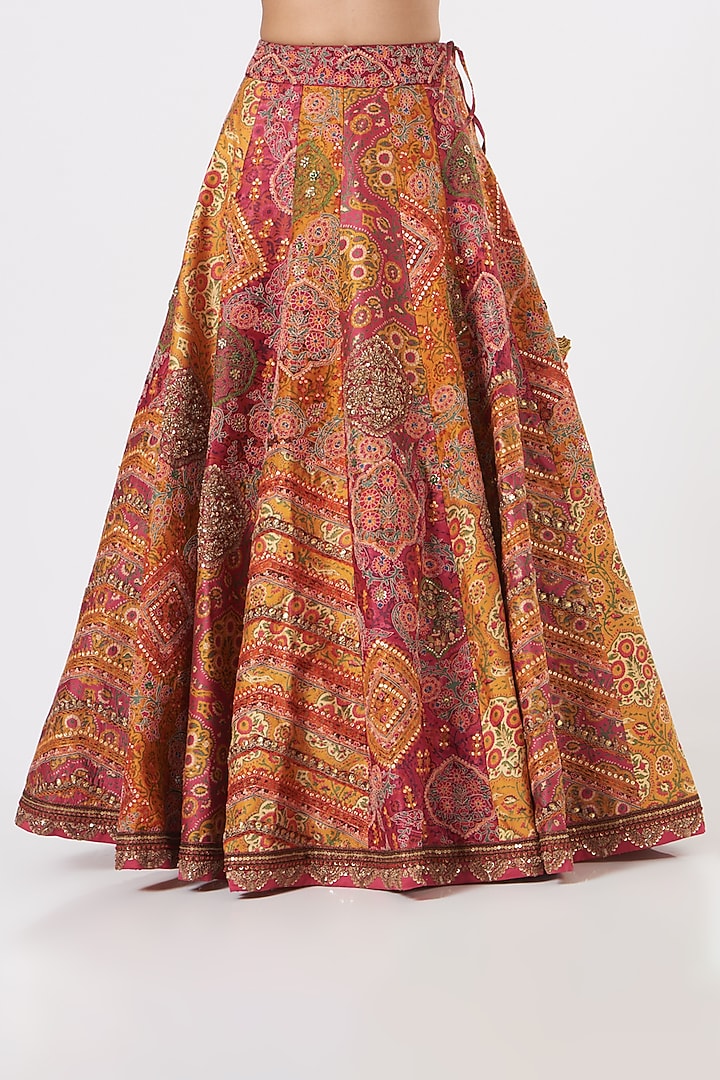 Fuchsia & Citrus Yellow Bridal Lehenga Set by Debyani at Pernia's Pop Up Shop