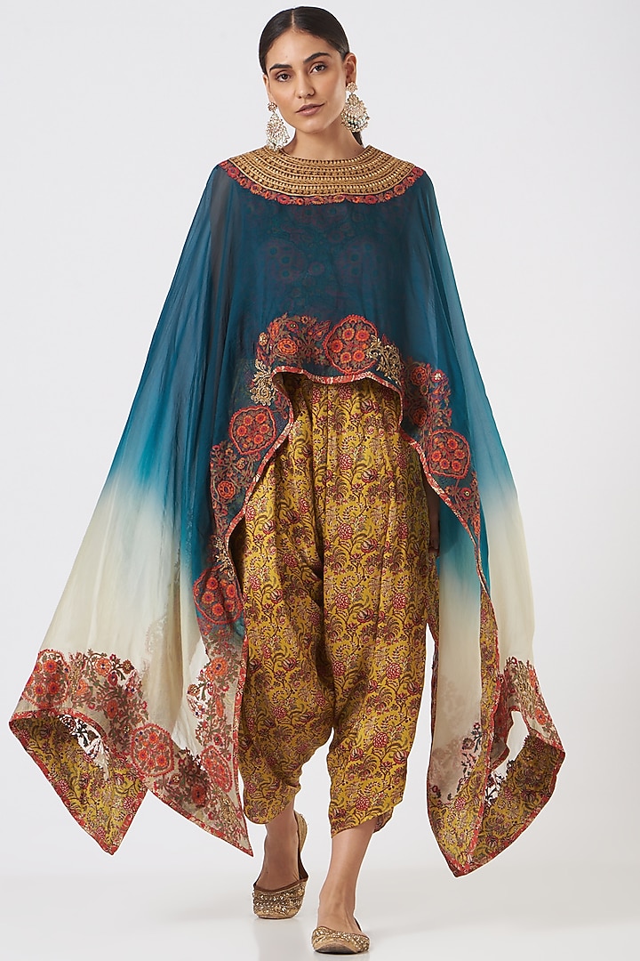 Blue Ombre Cape Set by Debyani at Pernia's Pop Up Shop