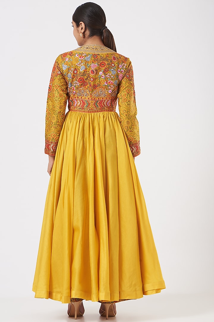 Mustard Chanderi Tunic Set by Debyani at Pernia's Pop Up Shop