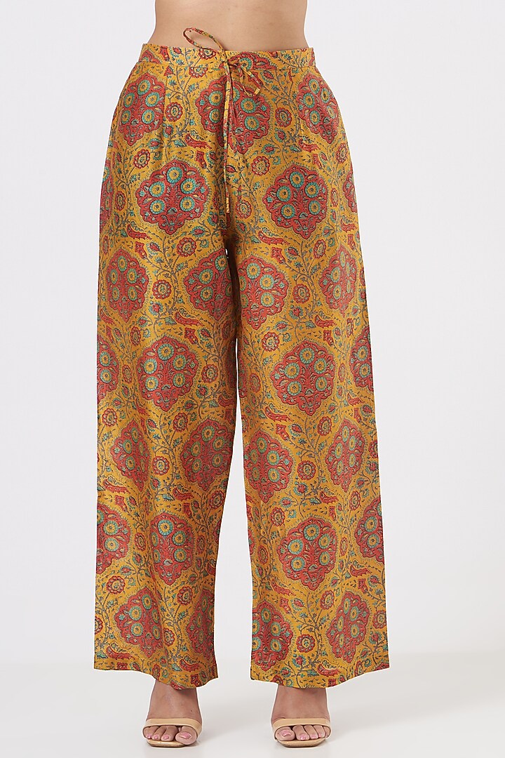 Mustard Chanderi Tunic Set by Debyani at Pernia's Pop Up Shop