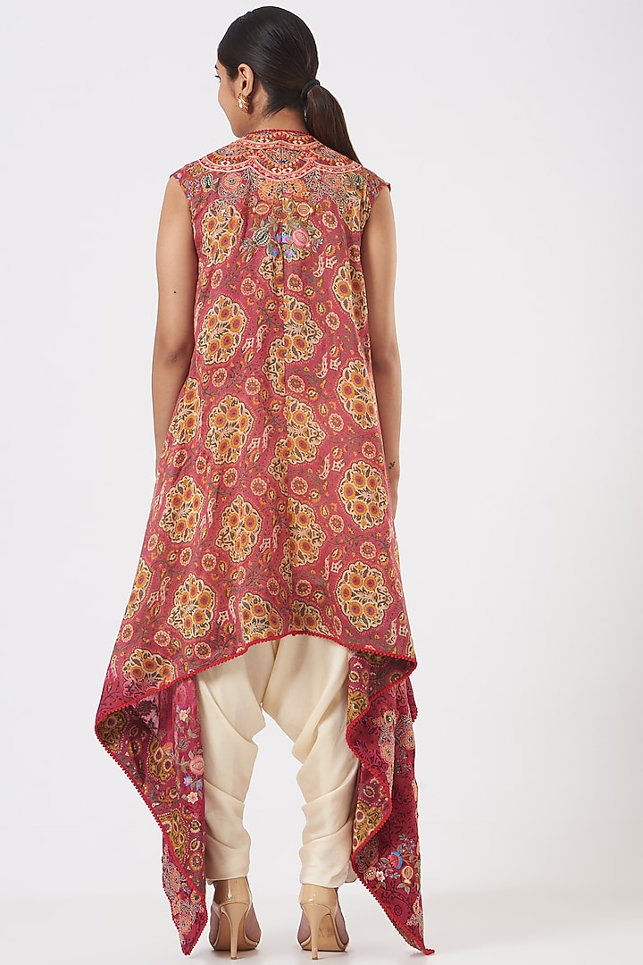 Magenta Printed Jacket Set by Debyani at Pernia's Pop Up Shop