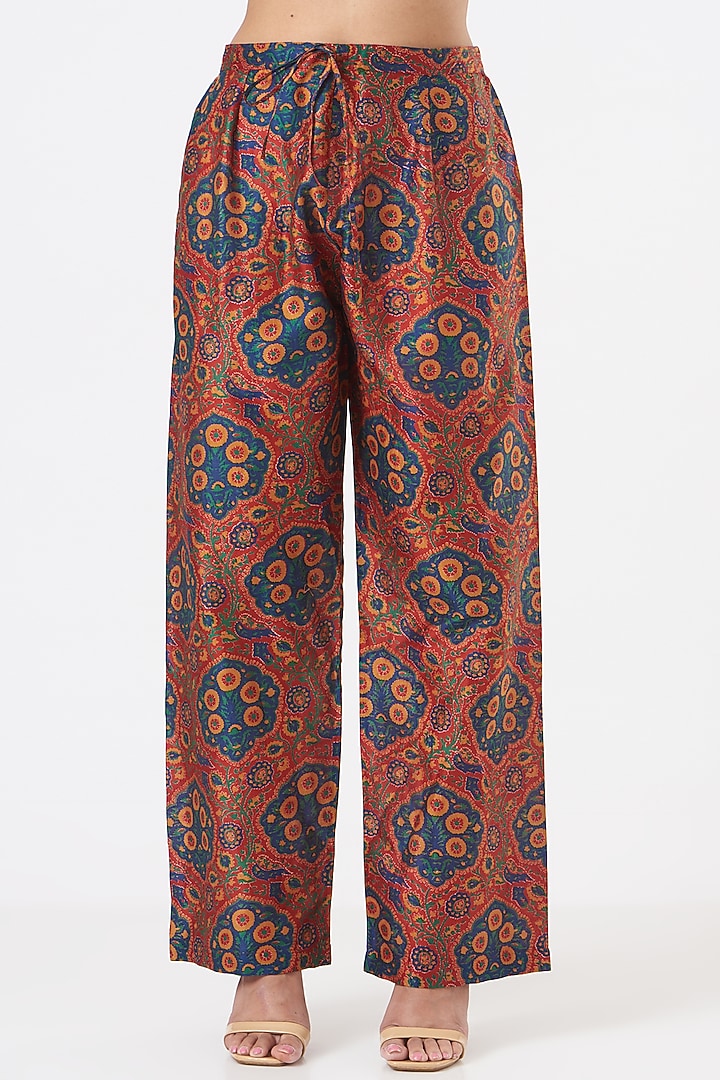 Red Chanderi Kurta Set by Debyani at Pernia's Pop Up Shop