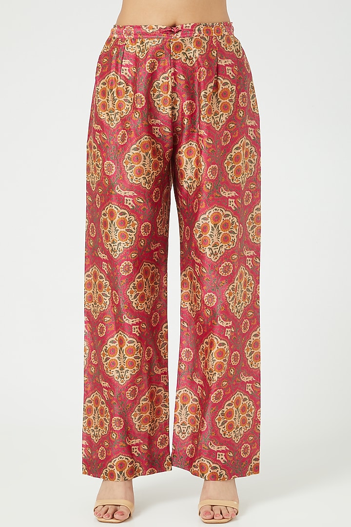 Magenta Chanderi Ombre Kurta Set by Debyani at Pernia's Pop Up Shop