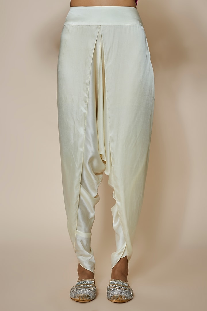 Magenta Chanderi Silk Trail Jacket Set by Debyani at Pernia's Pop Up Shop