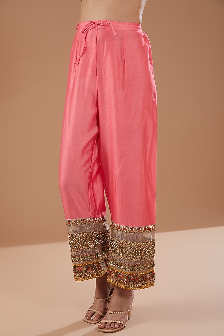 Pink Silk Kurta Set by Debyani at Pernia's Pop Up Shop