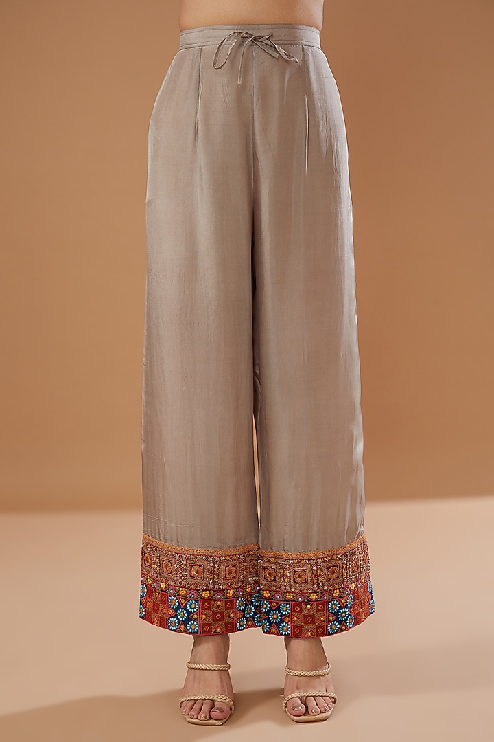 Blue Silk Kurta Set by Debyani at Pernia's Pop Up Shop