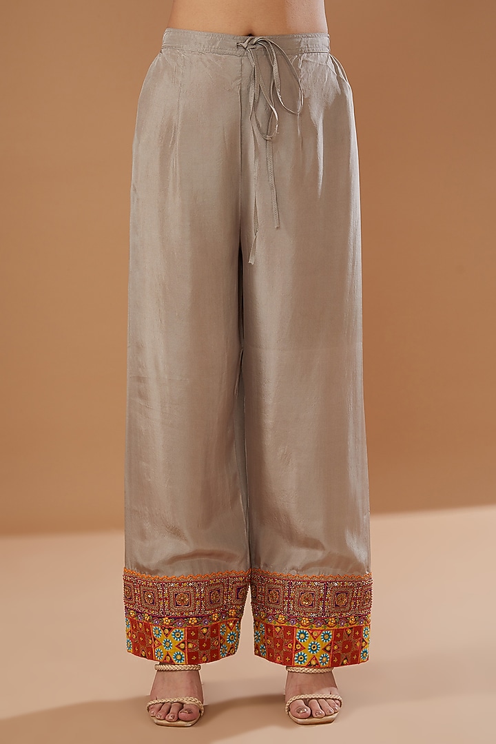 Yellow Silk Kurta Set by Debyani at Pernia's Pop Up Shop