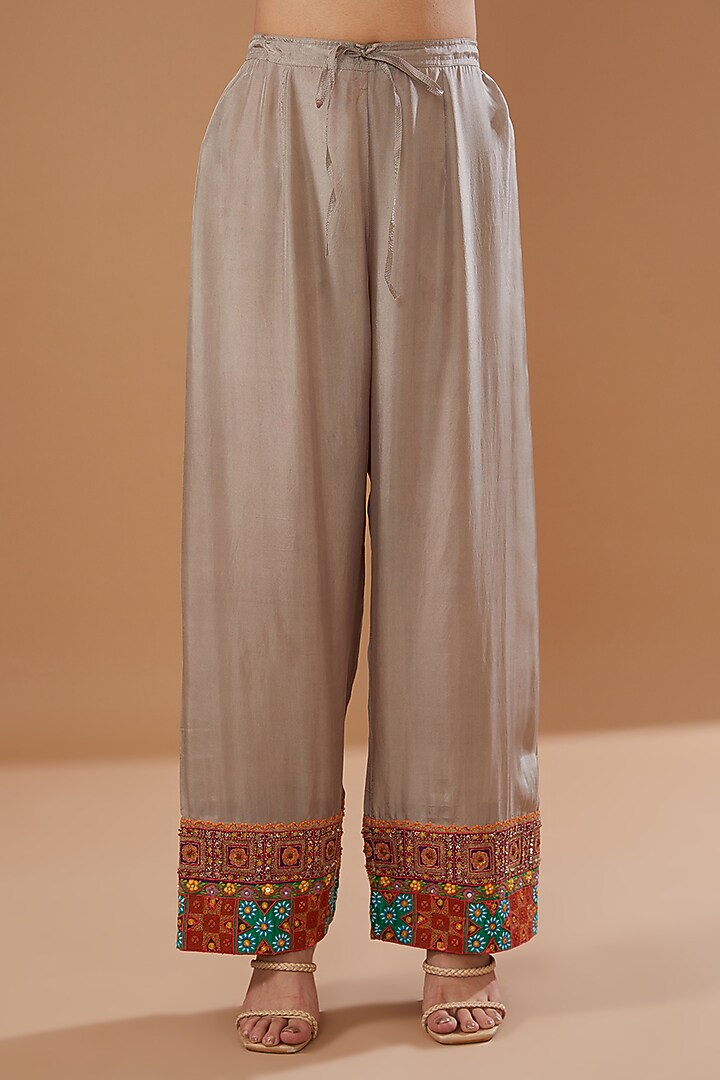 Green Silk Kurta Set by Debyani at Pernia's Pop Up Shop
