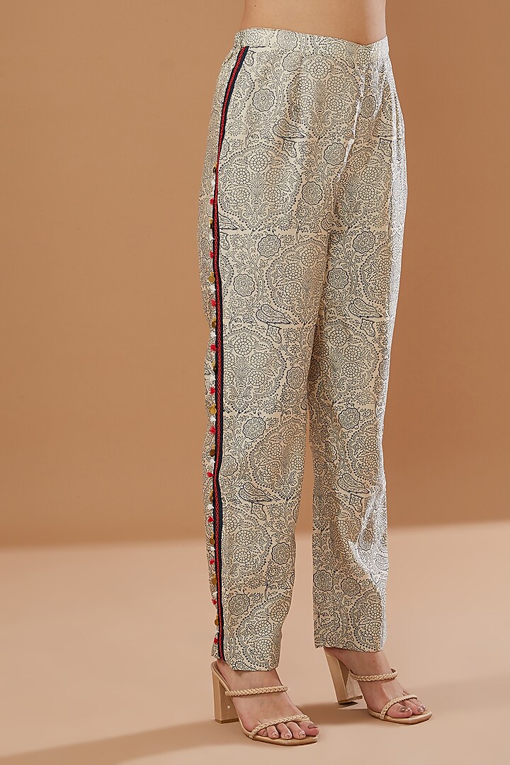 Grey Silk Phulwari Kurta Set by Debyani at Pernia's Pop Up Shop