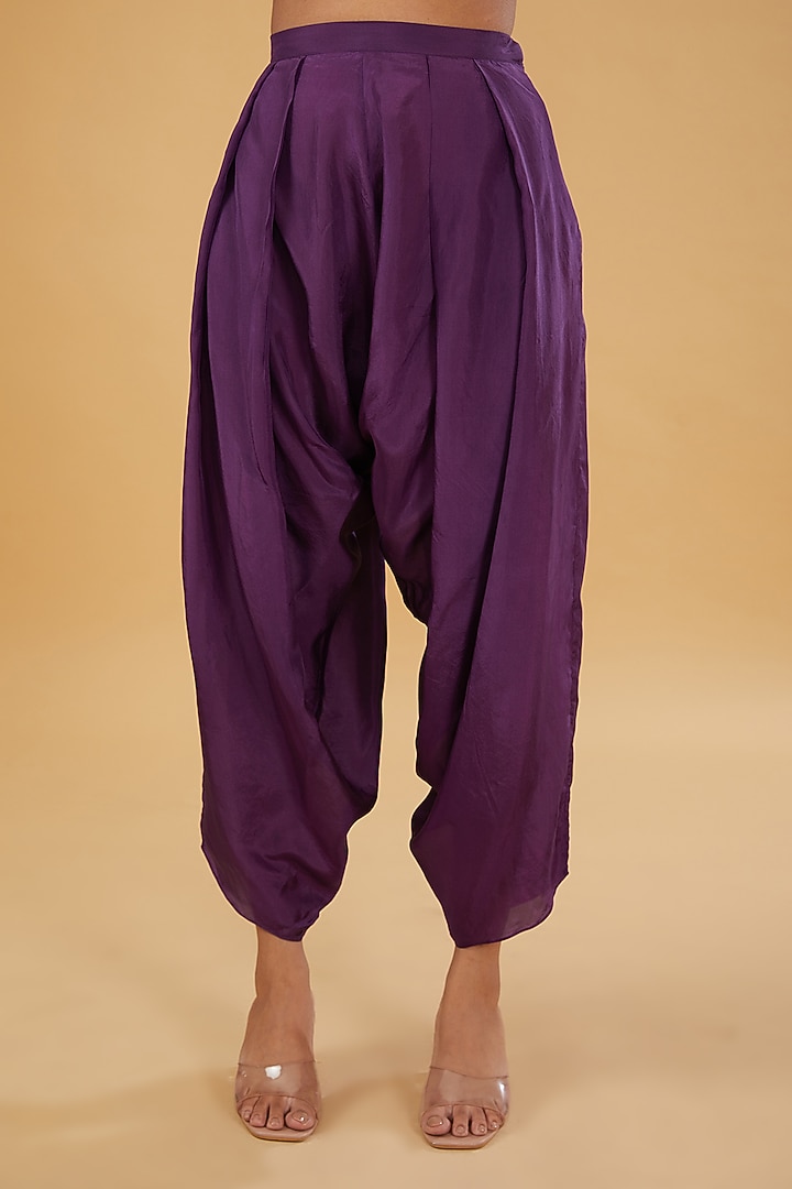 Red Chanderi Silk Trail Jacket Set by Debyani at Pernia's Pop Up Shop