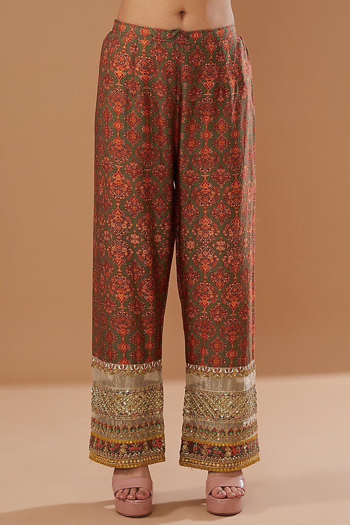 Red Chanderi Crushed Tunic Set by Debyani at Pernia's Pop Up Shop