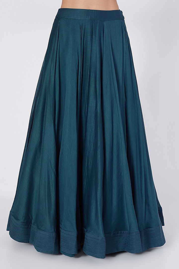 Blue Chanderi Silk Skirt Set by Debyani at Pernia's Pop Up Shop