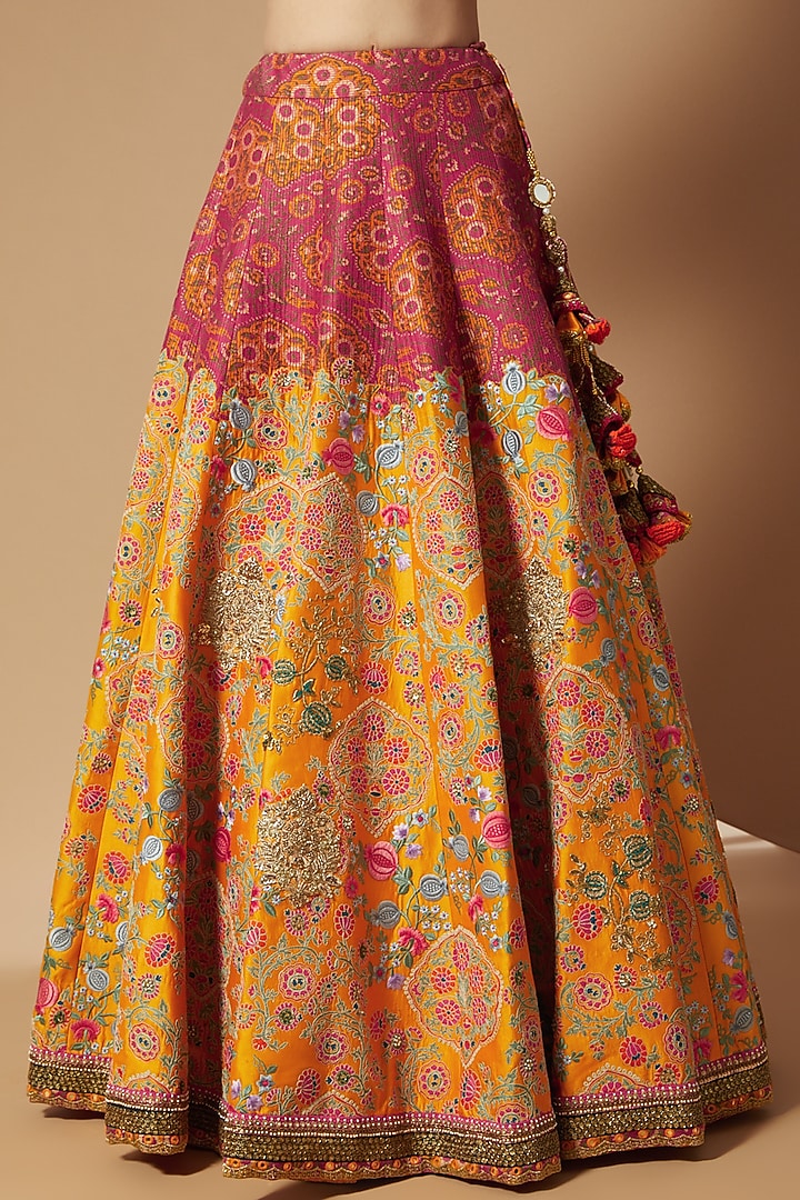 Magenta Chanderi Bridal Lehenga Set by Debyani at Pernia's Pop Up Shop