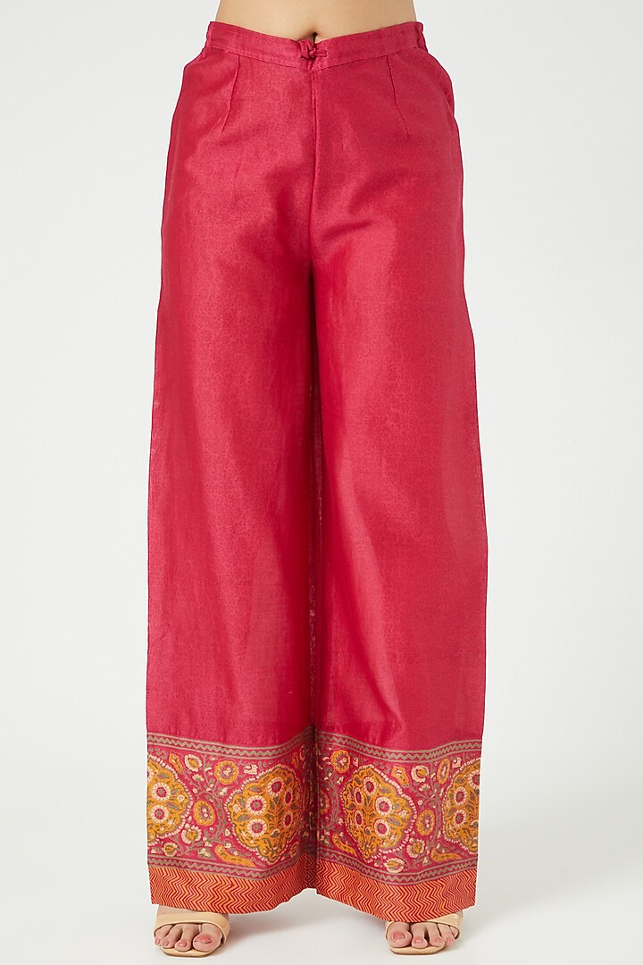 Magenta Chanderi Kurta Set by Debyani at Pernia's Pop Up Shop