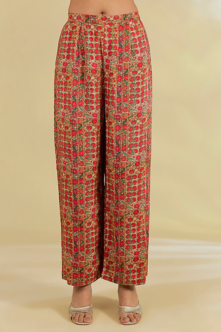 Blue Silk Hand & Machine Embroidered Kurta Set by Debyani at Pernia's Pop Up Shop