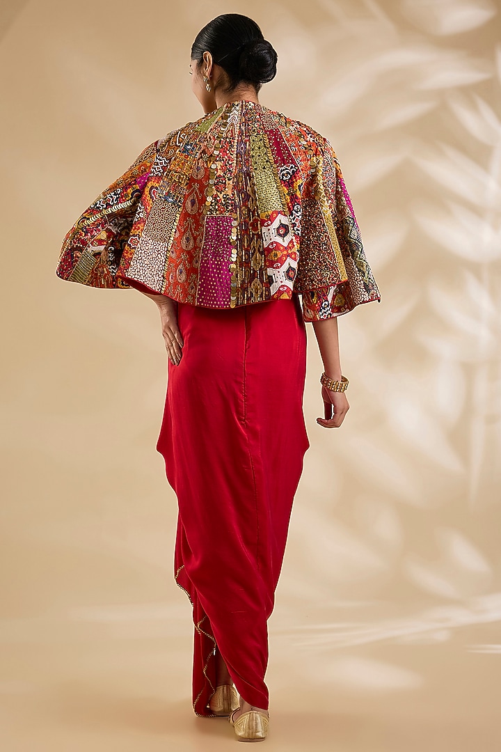 Red Silk Skirt Set by Debyani at Pernia's Pop Up Shop