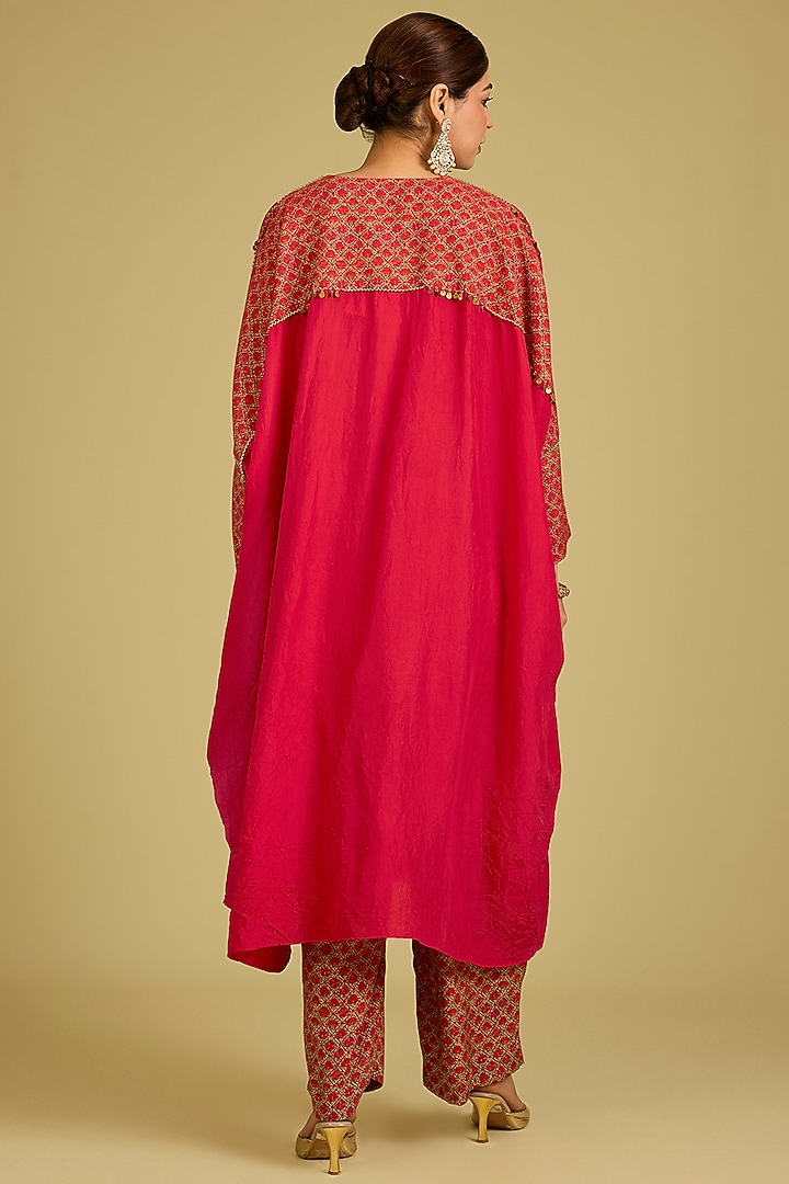Red Silk Kaftan Set by Debyani at Pernia's Pop Up Shop