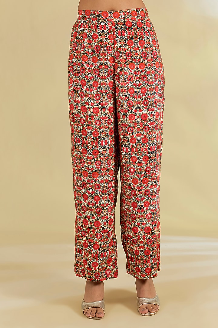 Pink Silk Hand & Machine Embroidered Kurta Set by Debyani at Pernia's Pop Up Shop