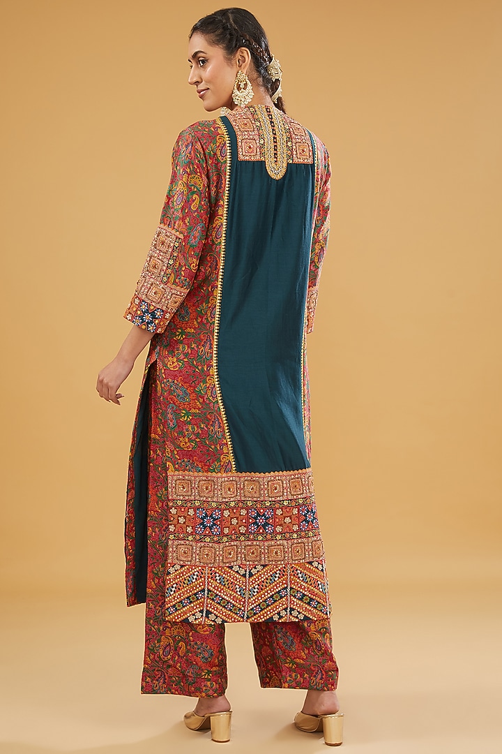 Green Chanderi Silk Kurta Set by Debyani at Pernia's Pop Up Shop
