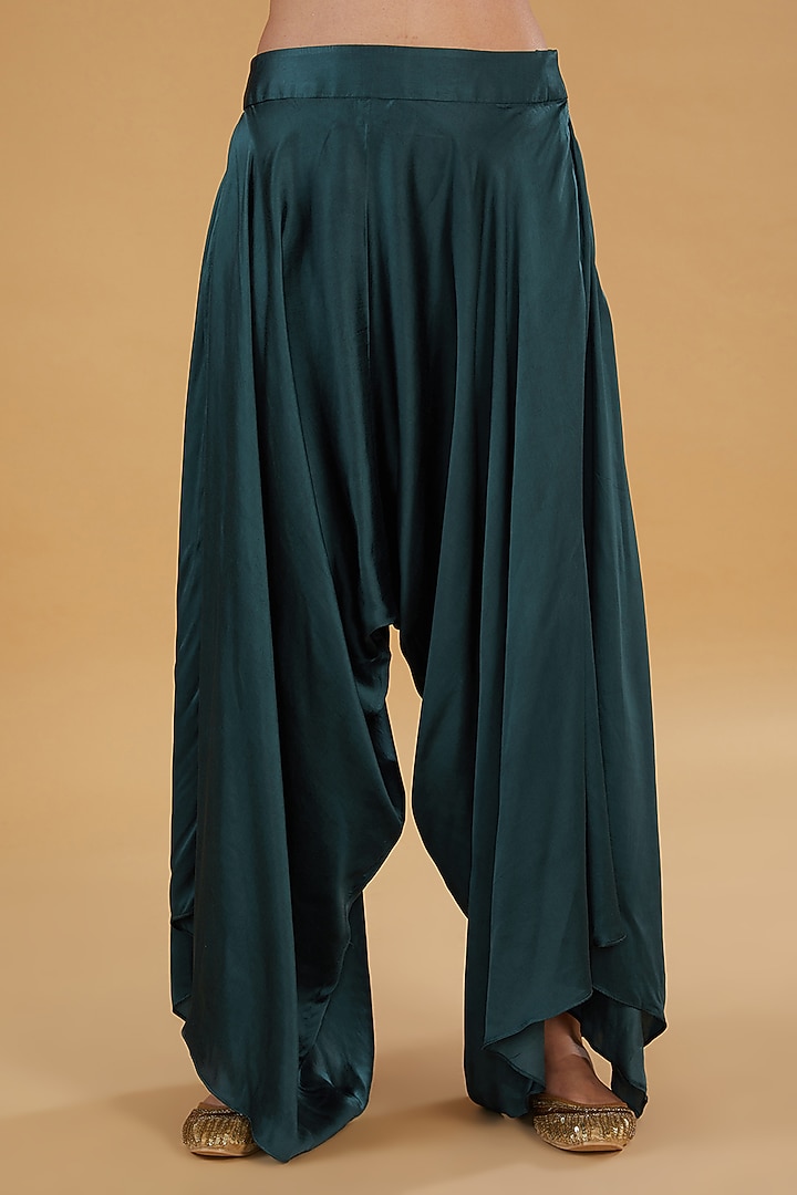 Multi-Colored Chanderi Silk & Modal Satin Mirror Work Jacket Set by Debyani at Pernia's Pop Up Shop