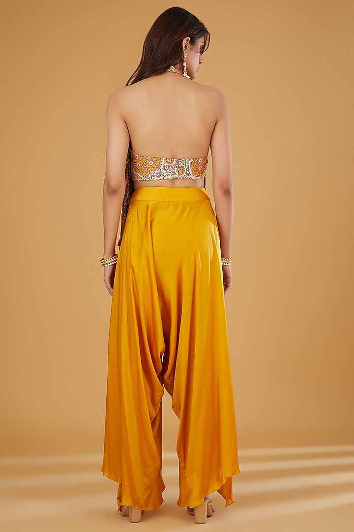 Mustard Silk Tassels Work Co-Ord Set by Debyani at Pernia's Pop Up Shop