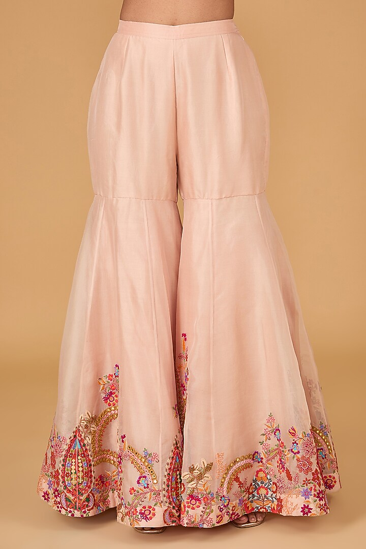 Pink Organza Bridal Sharara Set by Debyani at Pernia's Pop Up Shop
