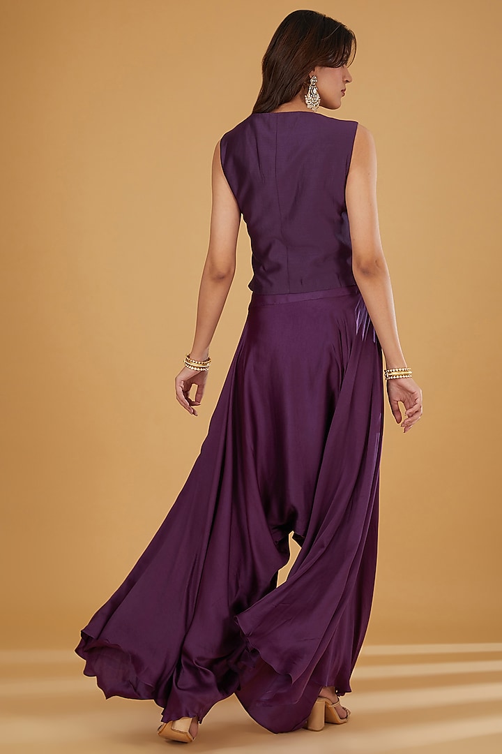 Purple Silk Cape Set by Debyani at Pernia's Pop Up Shop